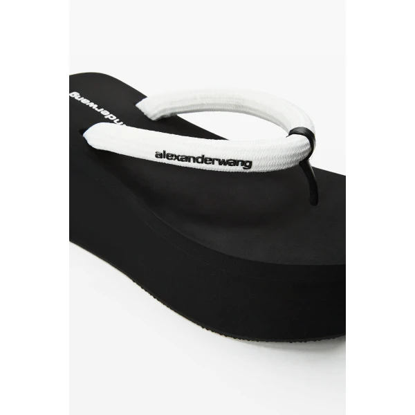 Alexander Wang Jenna 85mm Thong Platform Sandal in White | Sandals | Coveti