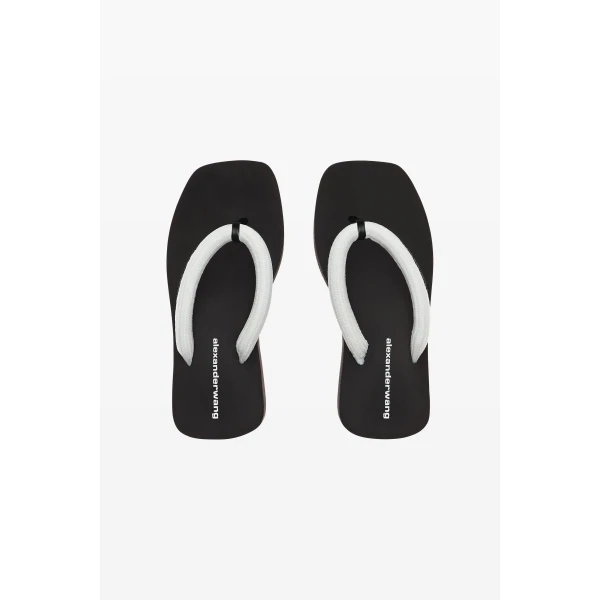 Alexander Wang Jenna 85mm Thong Platform Sandal in White | Sandals | Coveti