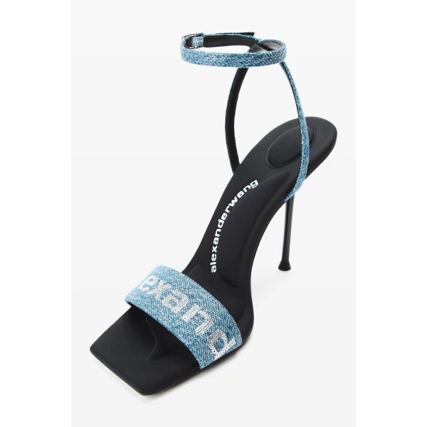 Alexander Wang Julie 105mm Billboard Denim Sandal in Vintage Medium Indigo | Sandals | Coveti