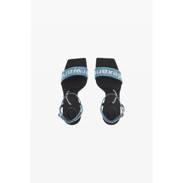 Alexander Wang Julie 105mm Billboard Denim Sandal in Vintage Medium Indigo | Sandals | Coveti