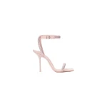 Alexander Wang Julie 105mm Crystal Hotfix Ankle Strap Sandal in Light Pink | Coveti