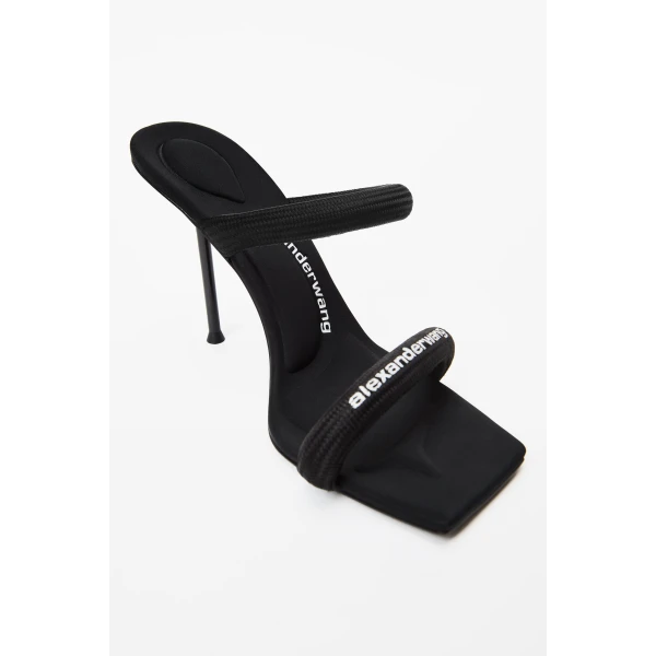 Alexander Wang Julie 105mm Nylon Tubular Sandal in Black | Sandals | Coveti