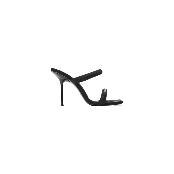 Alexander Wang Julie 105mm Nylon Tubular Sandal in Black | Coveti