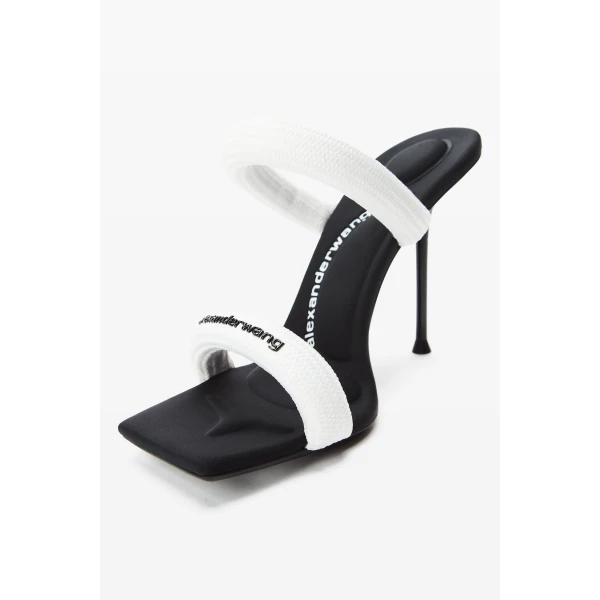 Alexander Wang Julie 105mm Nylon Tubular Sandal in White | Sandals | Coveti