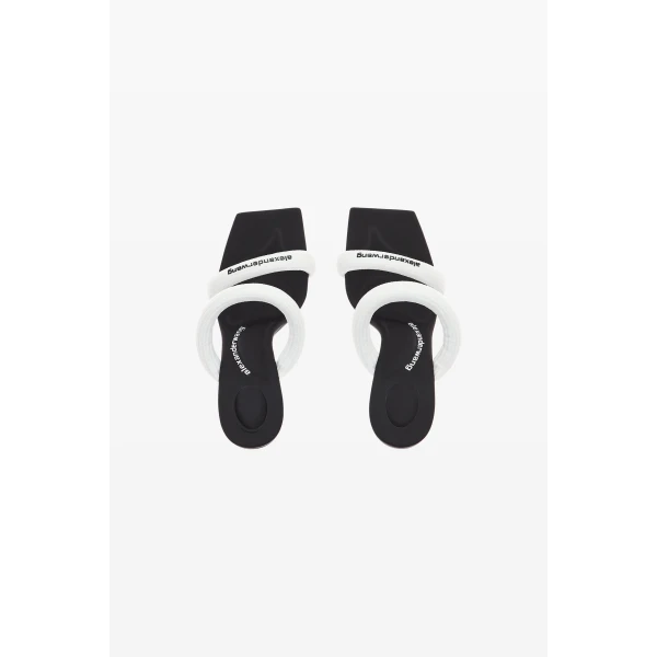 Alexander Wang Julie 105mm Nylon Tubular Sandal in White | Sandals | Coveti
