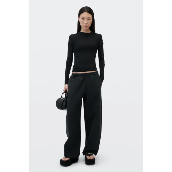 Alexander Wang Layered Long-Sleeve Top in Black | Tops | Coveti