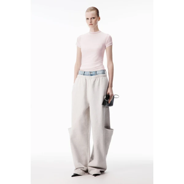 Alexander Wang Layered Short-Sleeve Top in Ballerina Pink | Shorts | Coveti