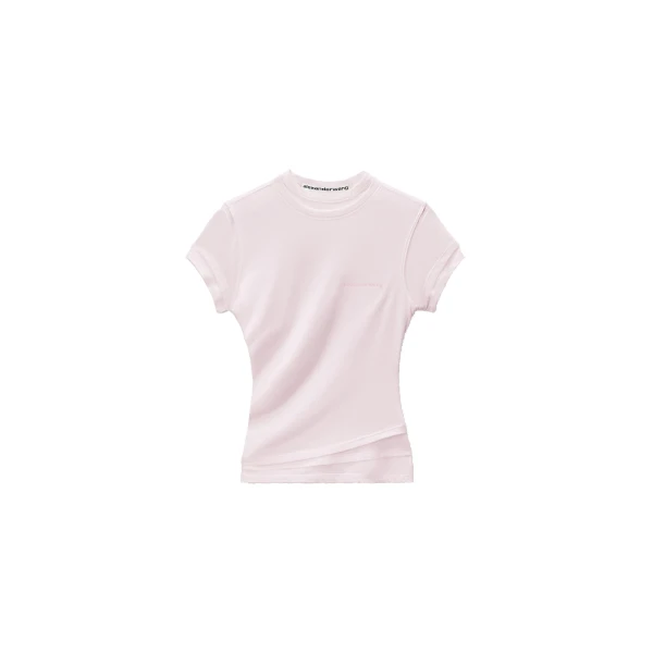 Alexander Wang Layered Short-Sleeve Top in Ballerina Pink | Coveti