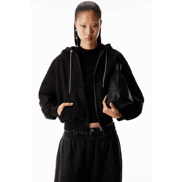 Alexander Wang Layered Short-Sleeve Top in Black | Shorts | Coveti