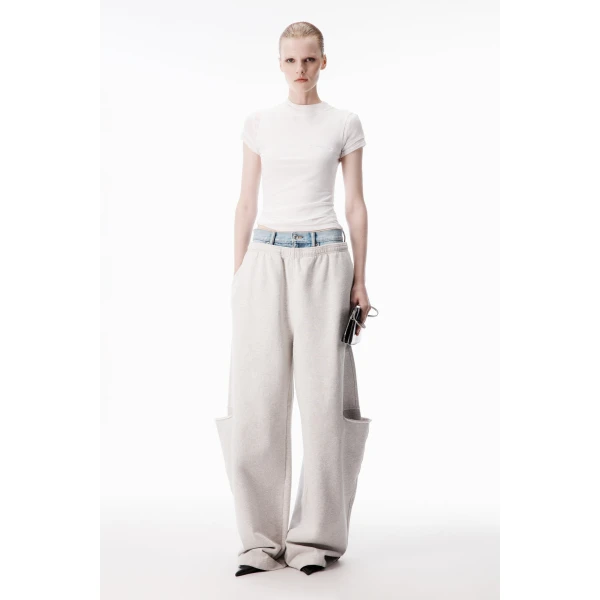 Alexander Wang Layered Short-Sleeve Top in White | Shorts | Coveti