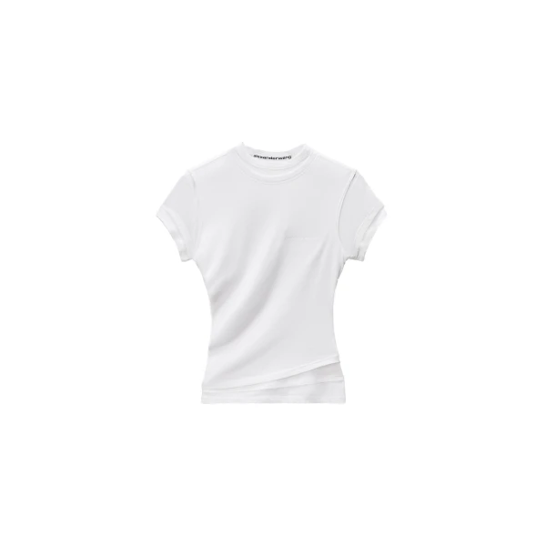 Layered Short-Sleeve Top in White