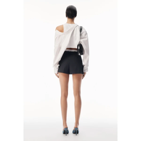 Alexander Wang Logo Elastic High-Rise Short in Black | Shorts | Coveti