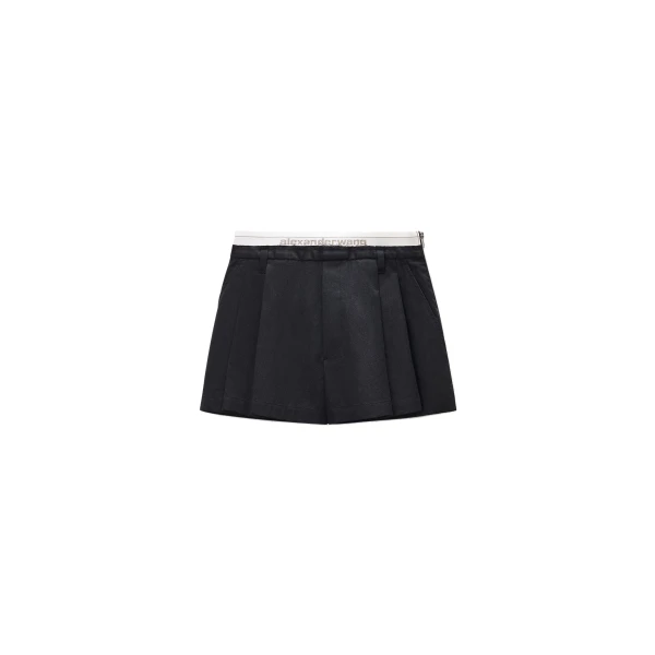 Alexander Wang Logo Elastic High-Rise Short in Black | Coveti