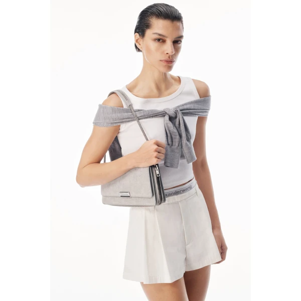 Alexander Wang Logo Elastic High-Rise Short in Paper White | Shorts | Coveti