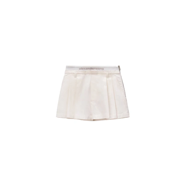 Logo Elastic High-Rise Short in Paper White