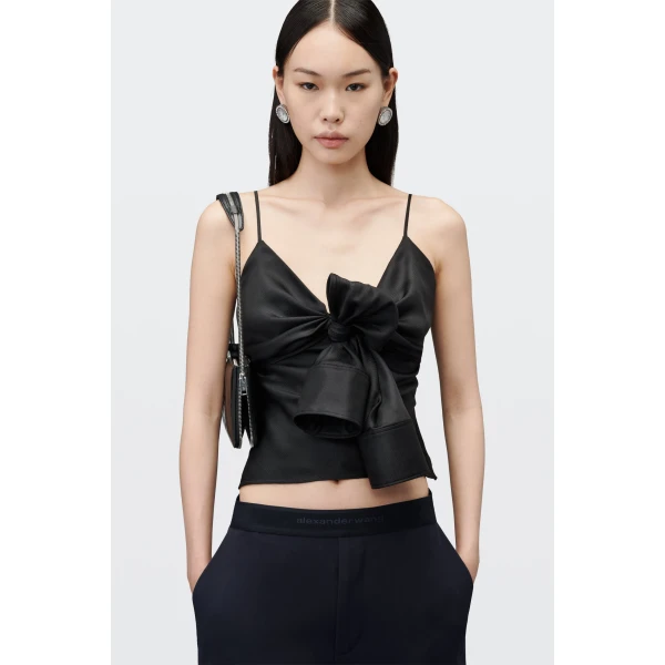 Alexander Wang Logo Elastic Mid-Rise Articulated Pant in Dark Navy | Pants | Coveti