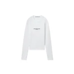 Alexander Wang Logo Print Fitted Long-Sleeve Tee in White | Coveti
