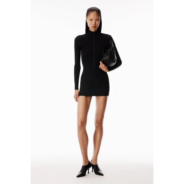 Alexander Wang Logo Track Stripe Dress in Black | Dresses | Coveti
