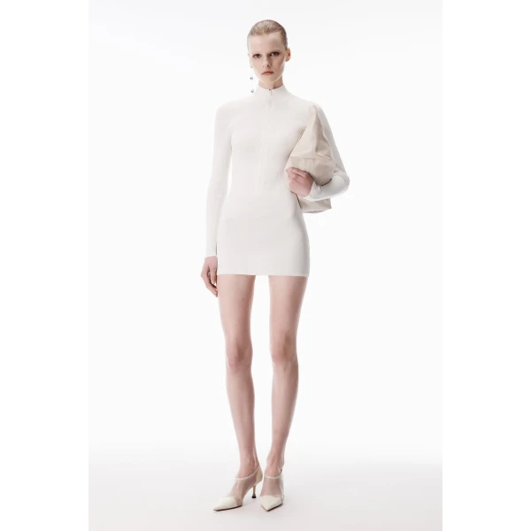Alexander Wang Logo Track Stripe Dress in Optic White | Dresses | Coveti