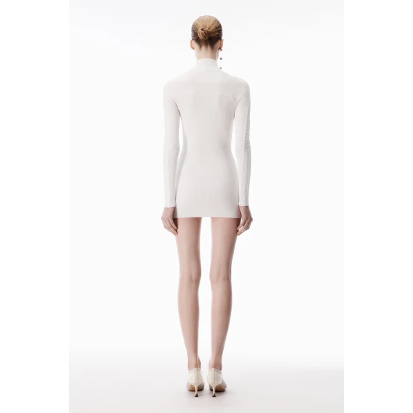 Alexander Wang Logo Track Stripe Dress in Optic White | Dresses | Coveti
