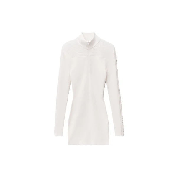 Alexander Wang Logo Track Stripe Dress in Optic White | Coveti