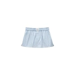 Alexander Wang Mid-Rise Mini Boxer Skort in Light Blue Stripe | Coveti