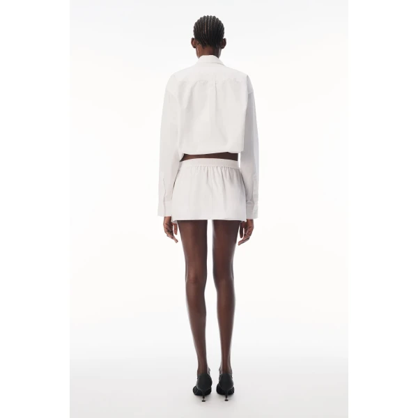Alexander Wang Mid-Rise Mini Boxer Skort in White | Mini Skirts | Coveti