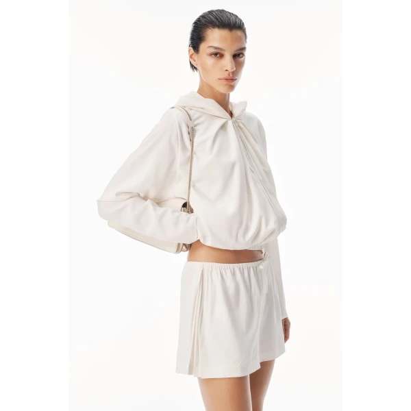 Alexander Wang Mid-Rise Pleated Short in Star White | Shorts | Coveti