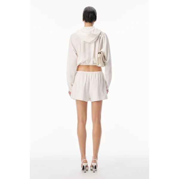 Alexander Wang Mid-Rise Pleated Short in Star White | Shorts | Coveti