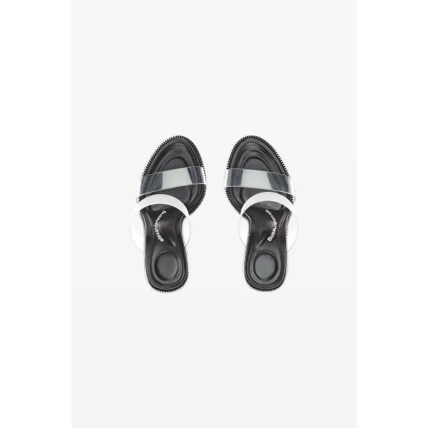 Alexander Wang Nova 105mm Double Strap Zipper Sandal in Black | Sandals | Coveti