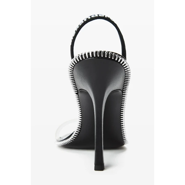 Alexander Wang Nova 105mm Zipper Slingback in Black | Heels | Coveti