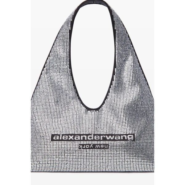 Alexander Wang Pike Crystal Mini Bag in Black and Silver | Mini Bags | Coveti
