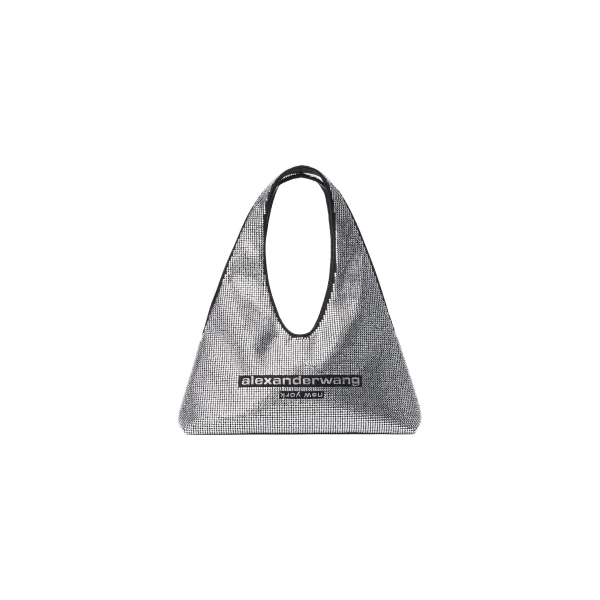 Alexander Wang Pike Crystal Mini Bag in Black and Silver | Coveti