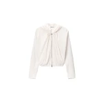 Alexander Wang Pleated Neckline Hoodie in Star White | Coveti