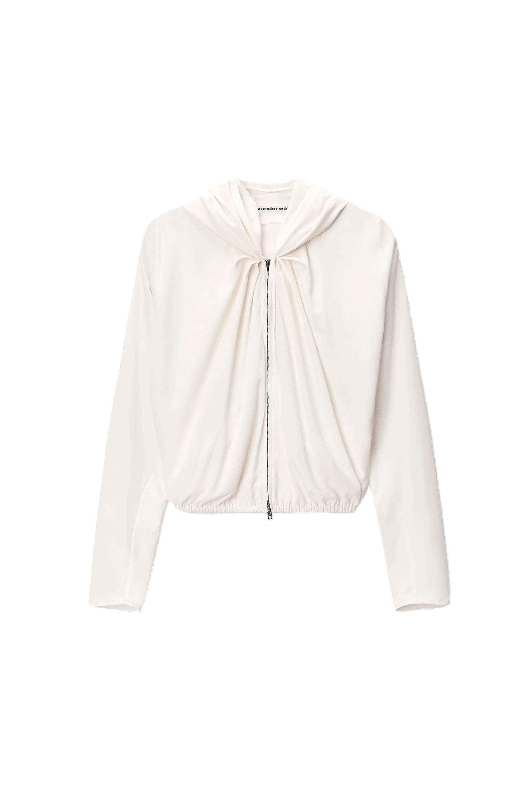 Alexander Wang Pleated Neckline Hoodie in Star White Alexander Wang Pleated Neckline Hoodie in Star White | Coveti
