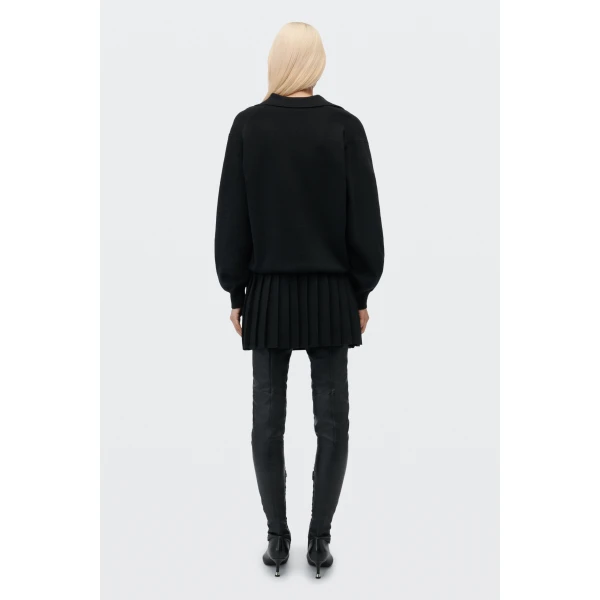 Alexander Wang Polo Dress with Heat Pressed Skirt in Black | Dresses | Coveti