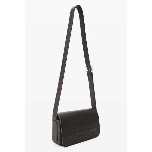 Alexander Wang Punch Flap Crossbody Bag in Black | Shoulder & Crossbody Bags | Coveti