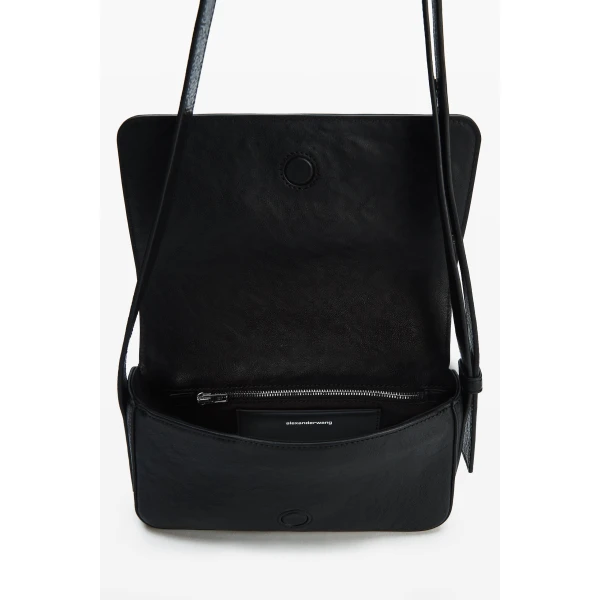 Alexander Wang Punch Flap Crossbody Bag in Black | Shoulder & Crossbody Bags | Coveti