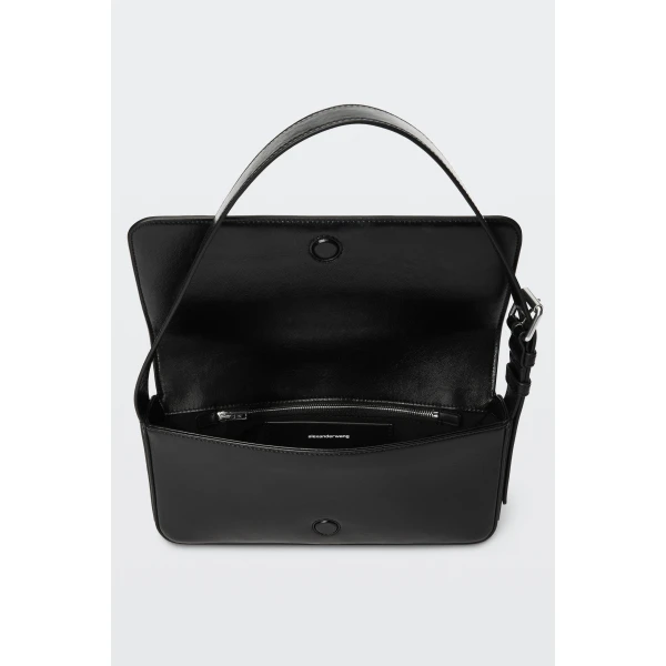 Alexander Wang Punch Flap Shoulder Bag in Black | Shoulder & Crossbody Bags | Coveti