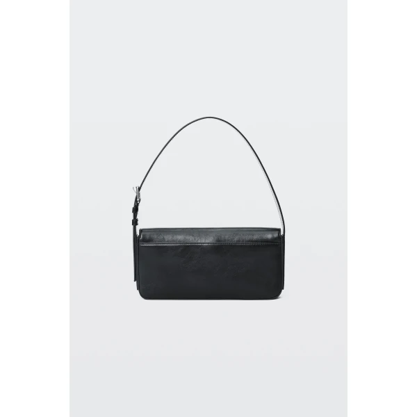 Alexander Wang Punch Flap Shoulder Bag in Black | Shoulder & Crossbody Bags | Coveti