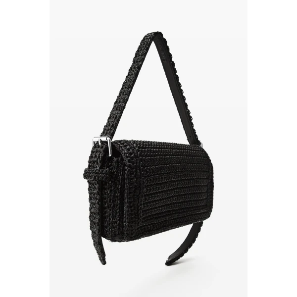 Alexander Wang Ricco Cozy Slim Flap Bag in Black | Shoulder & Crossbody Bags | Coveti
