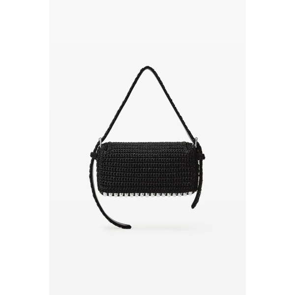 Alexander Wang Ricco Cozy Slim Flap Bag in Black | Shoulder & Crossbody Bags | Coveti