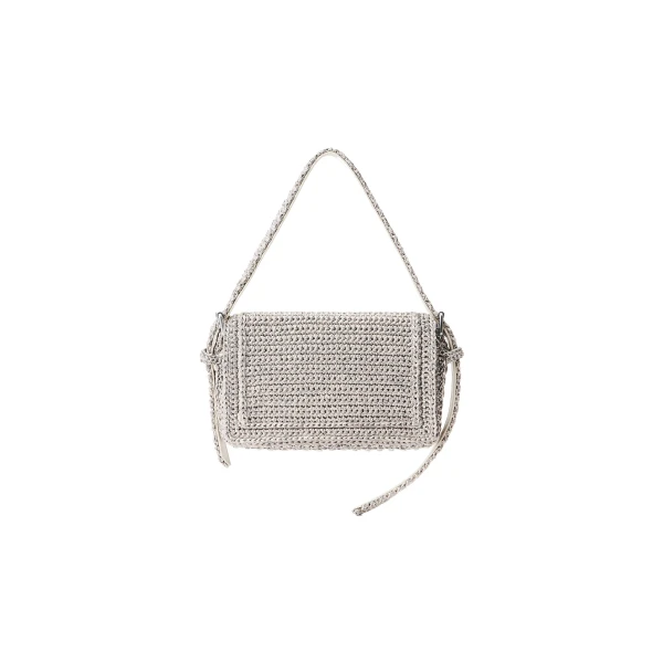 Alexander Wang Ricco Cozy Slim Flap Bag in Metallic Gunmetal | Coveti