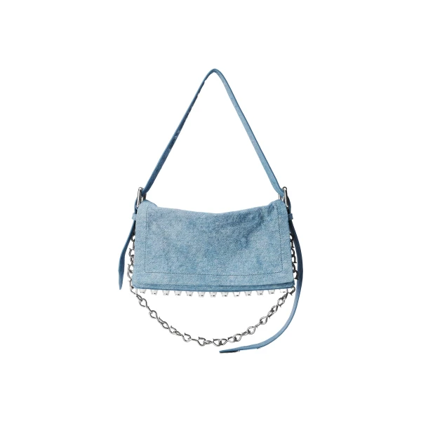 Alexander Wang Ricco Denim Medium Flap Bag in Blue | Coveti