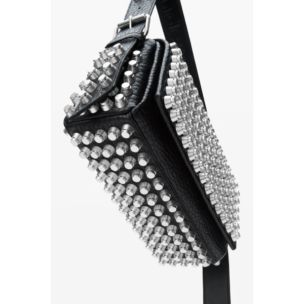 Alexander Wang Ricco Studded Medium Flap Bag in Black | Shoulder & Crossbody Bags | Coveti