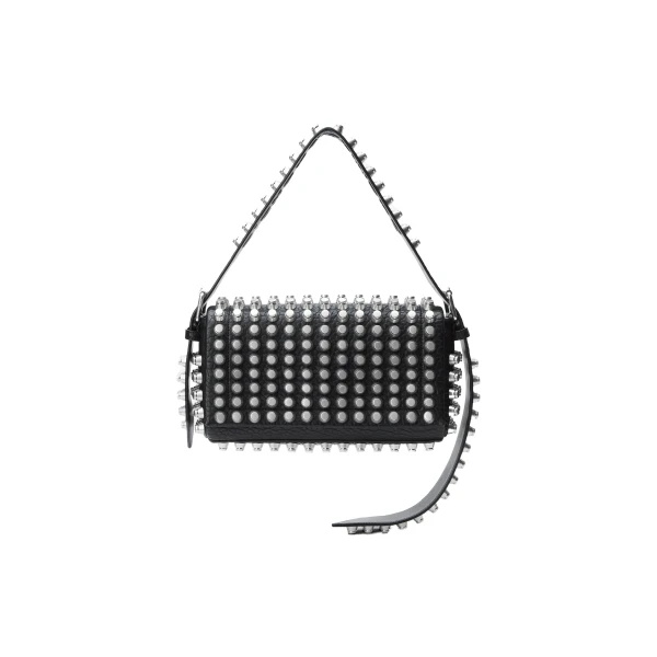 Ricco Studded Medium Flap Bag in Black