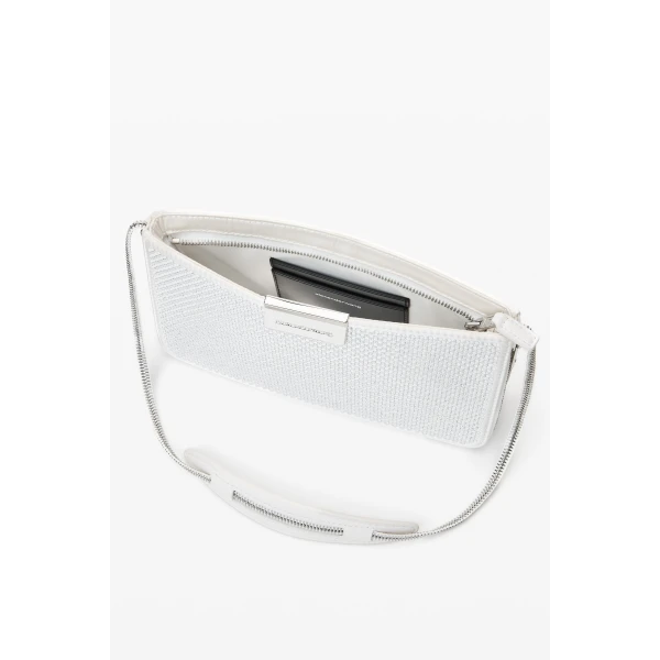 Alexander Wang Siren Crystal Logo Mini Bag in White | Mini Bags | Coveti