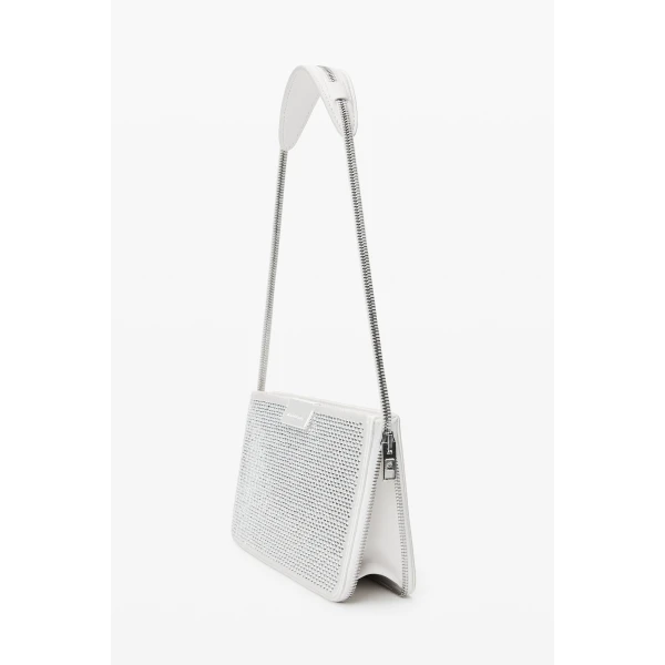 Alexander Wang Siren Crystal Logo Mini Bag in White | Mini Bags | Coveti