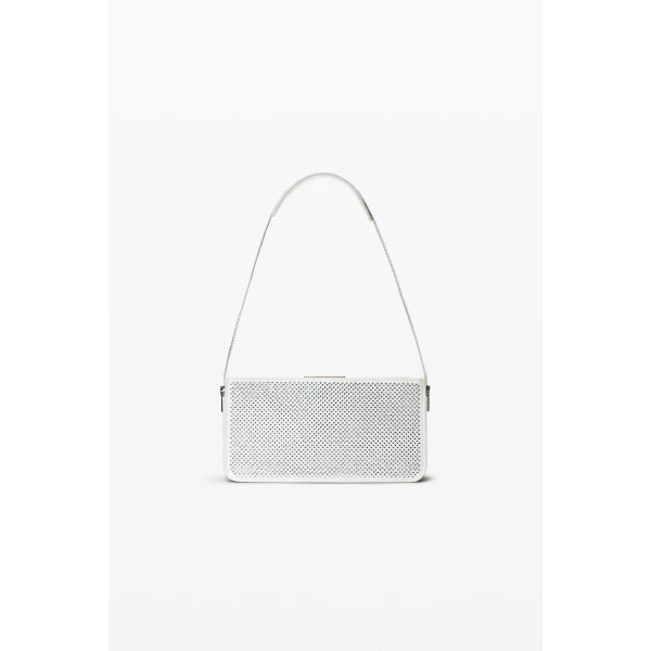 Alexander Wang Siren Crystal Logo Mini Bag in White | Mini Bags | Coveti