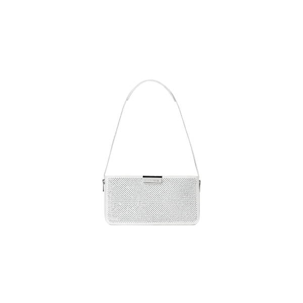 Alexander Wang Siren Crystal Logo Mini Bag in White | Coveti